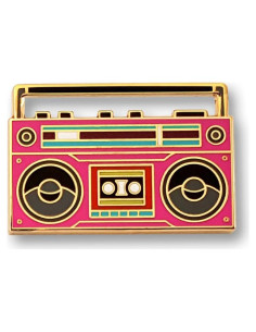 Pin de Solapa Esmalte Retro Boombox Pinsanity 3.18 cm