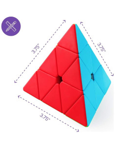 Cubo Pirámide D-FantiX QYTOYS 3x3 Velocidad Sin Etiquetas 2