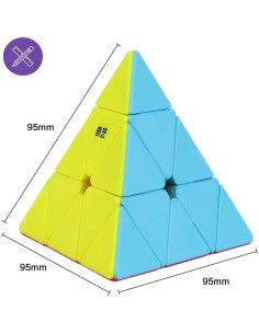 Cubo Velocista Pirámide Roxenda 3x3, Juguete Educativo 2