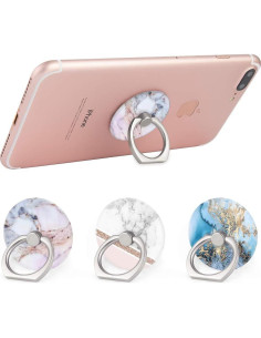 Soporte de anillo para teléfono Bonoma, 360 Rotación, Mármol 2