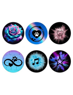 Paquete de 6 Soportes Expandibles para Teléfonos MCRUIS - Rosa Púrpura Negro