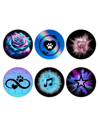 Paquete de 6 Soportes Expandibles para Teléfonos MCRUIS - Rosa Púrpura Negro