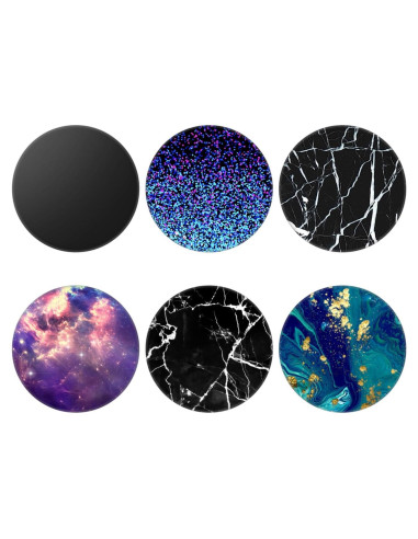 Paquete de 6 Soportes Expandibles para Teléfonos MCRUIS - Mármol Negro Azul