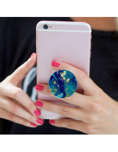 Paquete de 6 Soportes Expandibles para Teléfonos MCRUIS - Mármol Negro Azul 2