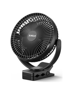 Ventilador Portátil xasla 10000mAh Clip 4 Velocidades Negro