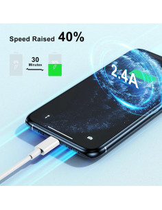 Cable de Carga Lightning Apple 3 pies Pukerehab Blanco 2