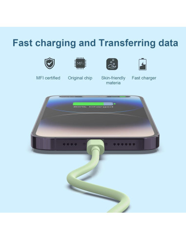 6 Cargadores Lightning MFi para iPhone 14 13 12 11 - 1.83m
