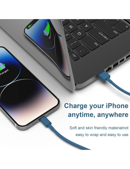 6 Cargadores Lightning MFi para iPhone 14 13 12 11 - 1.83m