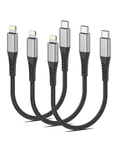 Cable USB C a Lightning 30 cm Umefly 3-Pack Carga Rápida MFi