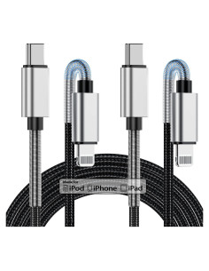 Paquete de 2 Cables de Carga Rápida 3A Kitminun 10 Pies