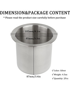 Soporte para Vaso MShengM Acero Inoxidable 2 Pcs 8.5 cm 2