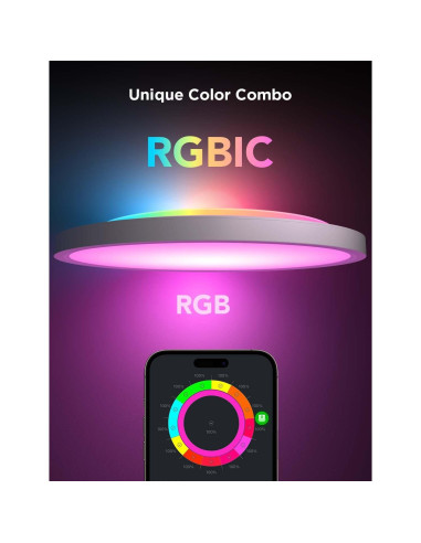 Govee Luz de Techo Inteligente LED RGBIC 30.5cm 2400LM