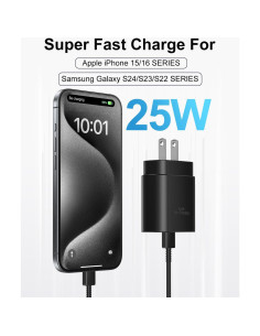 Cargador Rápido USB-C 25W MAILESI 2Pack con Cable 6ft 2