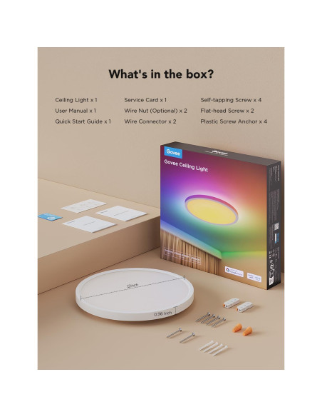 Govee Luz de Techo Inteligente LED RGBIC 30.5cm 2400LM