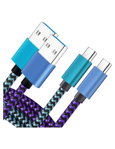 Cables USB C Trenzados de Carga Rápida 3A Teeind - 1.83m