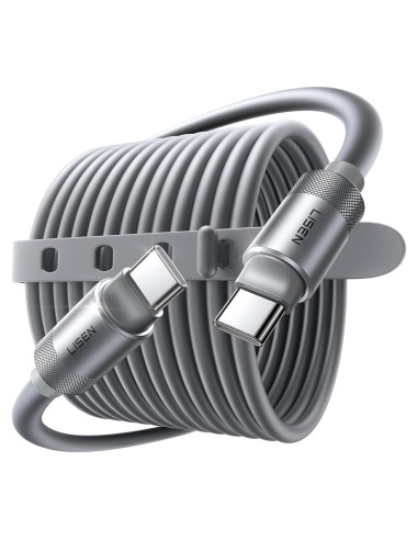 Cable USB C 3M LISEN 100W Carga Rápida Silicona Gris