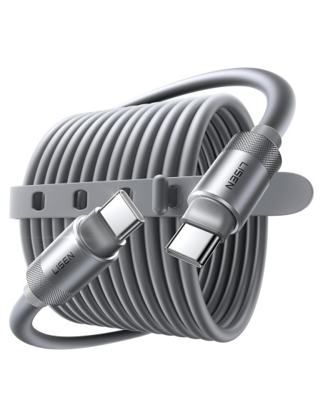 Cable USB C 3M LISEN 100W Carga Rápida Silicona Gris