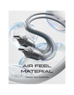 Cable USB C 3M LISEN 100W Carga Rápida Silicona Gris 2