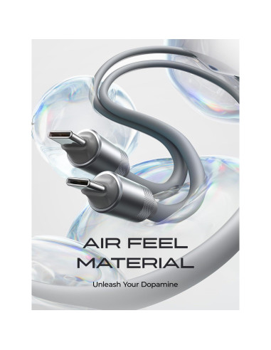 Cable USB C 3M LISEN 100W Carga Rápida Silicona Gris