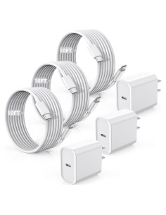 Cargador Rápido USB-C 20W + Cable 10FT para iPhone 16/15