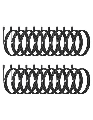 20 Cables de Carga Rápida USB-C Weishan 1m 48W Negro