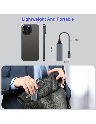 Adaptador Lightning a Ethernet Junsky 100Mbps Gris