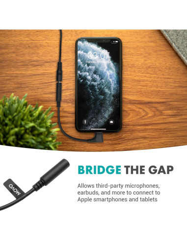 Adaptador de Audio Movo IMA-3 TRRS 3.5mm a Lightning 90