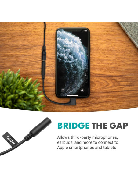 Adaptador de Audio Movo IMA-3 TRRS 3.5mm a Lightning 90