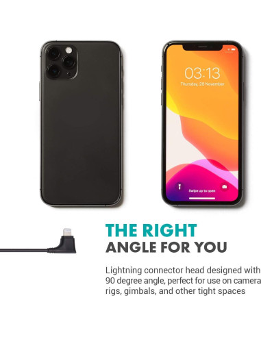 Adaptador de Audio Movo IMA-3 TRRS 3.5mm a Lightning 90