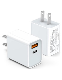 Cargador de pared USB C LCGENS 20W 2-Pack Carga Rápida