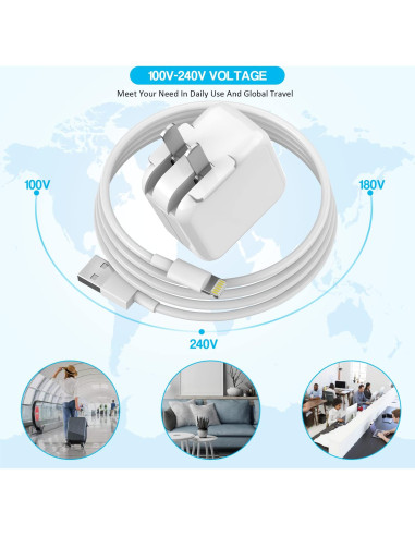 Cargador Rápido para iPad MFi con Cable Lightning 3m