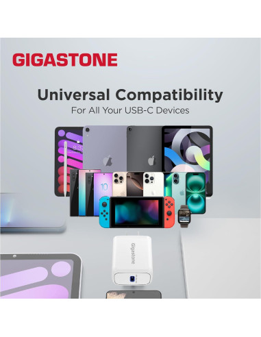 Cargador Rápido USB-C 20W Gigastone + Cable Lightning 1.5m