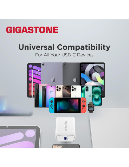 Cargador Rápido USB-C 20W Gigastone + Cable Lightning 1.5m