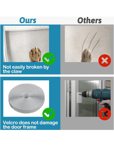 Puerta de Pantalla para Gatos PINVNBY 99x208 cm Doble Cremallera