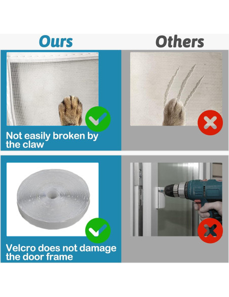 Puerta de Pantalla para Gatos PINVNBY 99x208 cm Doble Cremallera