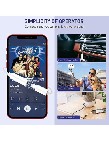 Paquete de 2 Adaptadores Lightning a 3.5mm MFi para iPhone