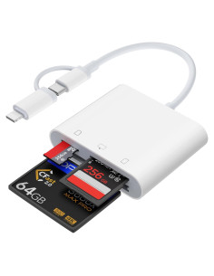 Lector de tarjetas SD USB C y Lightning Aplimln 3 en 1