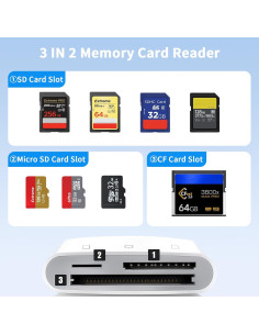 Lector de tarjetas SD USB C y Lightning Aplimln 3 en 1 2