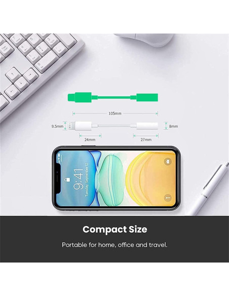 Adaptador de Auriculares Lightning a 3.5 mm Apple - 2 Piezas