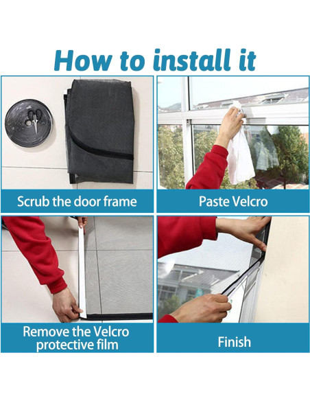 Puerta de Pantalla para Gatos PINVNBY 99x208 cm Doble Cremallera