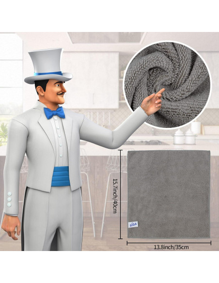 Paños de Microfibra MR.SIGA 35x40 cm, Paquete de 6