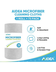 Paños de Limpieza de Microfibra AIDEA 75PK Gris 29.2x29.2cm 2