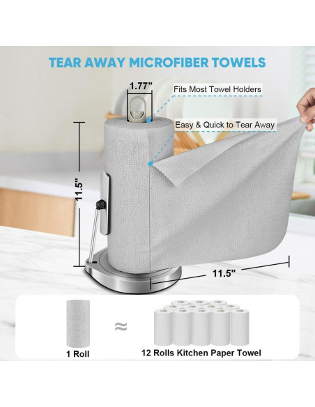 Paños de Limpieza de Microfibra AIDEA 75PK Gris 29.2x29.2cm