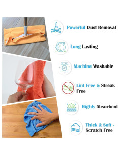 Paño de limpieza de microfibra Puomue 50 unidades 29.2x29.2cm 2