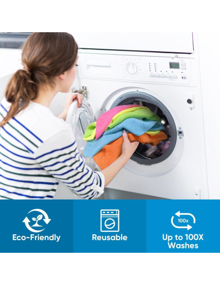 Paño de limpieza de microfibra UNIMADE 100PK 29.2cm multicolor Paño de limpieza de microfibra UNIMADE 100PK 29.2cm multicolor