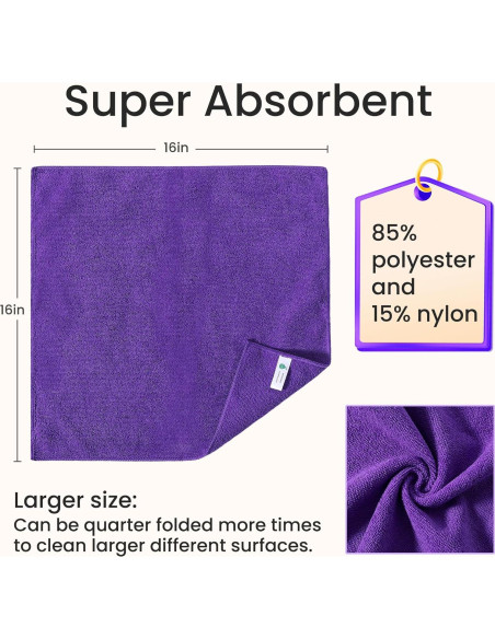 Paño de limpieza de microfibra GREEN POMELO - 12 unidades 40x40 cm