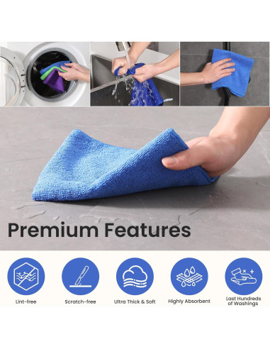 Paño de limpieza de microfibra GREEN POMELO - 12 unidades 40x40 cm