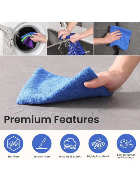 Paño de limpieza de microfibra GREEN POMELO - 12 unidades 40x40 cm