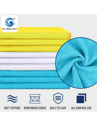Paño de limpieza de microfibra GLIMGLINT, 150 unidades 35.56x30.48cm