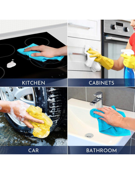 Paño de limpieza de microfibra GLIMGLINT, 150 unidades 35.56x30.48cm